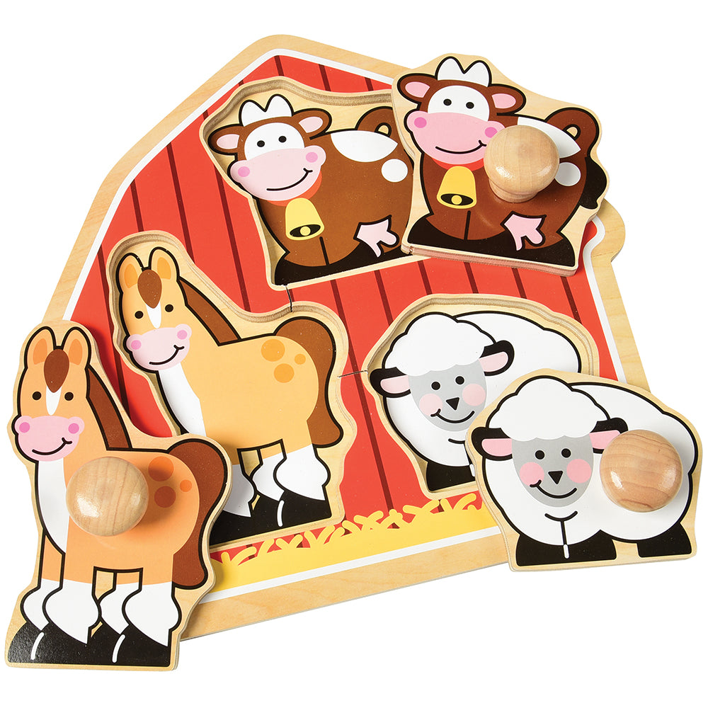 Melissa & Doug® Beginner Backyard Barn Animals Knob Puzzle - 3 PC