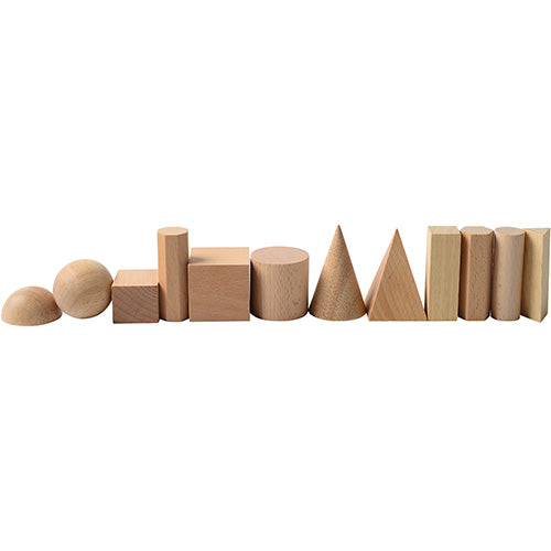 Geometric Solid Wood Blocks - Set of 12
