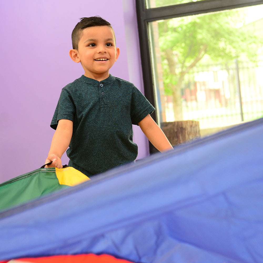 Kid Using Handles on 6 FT Parachute