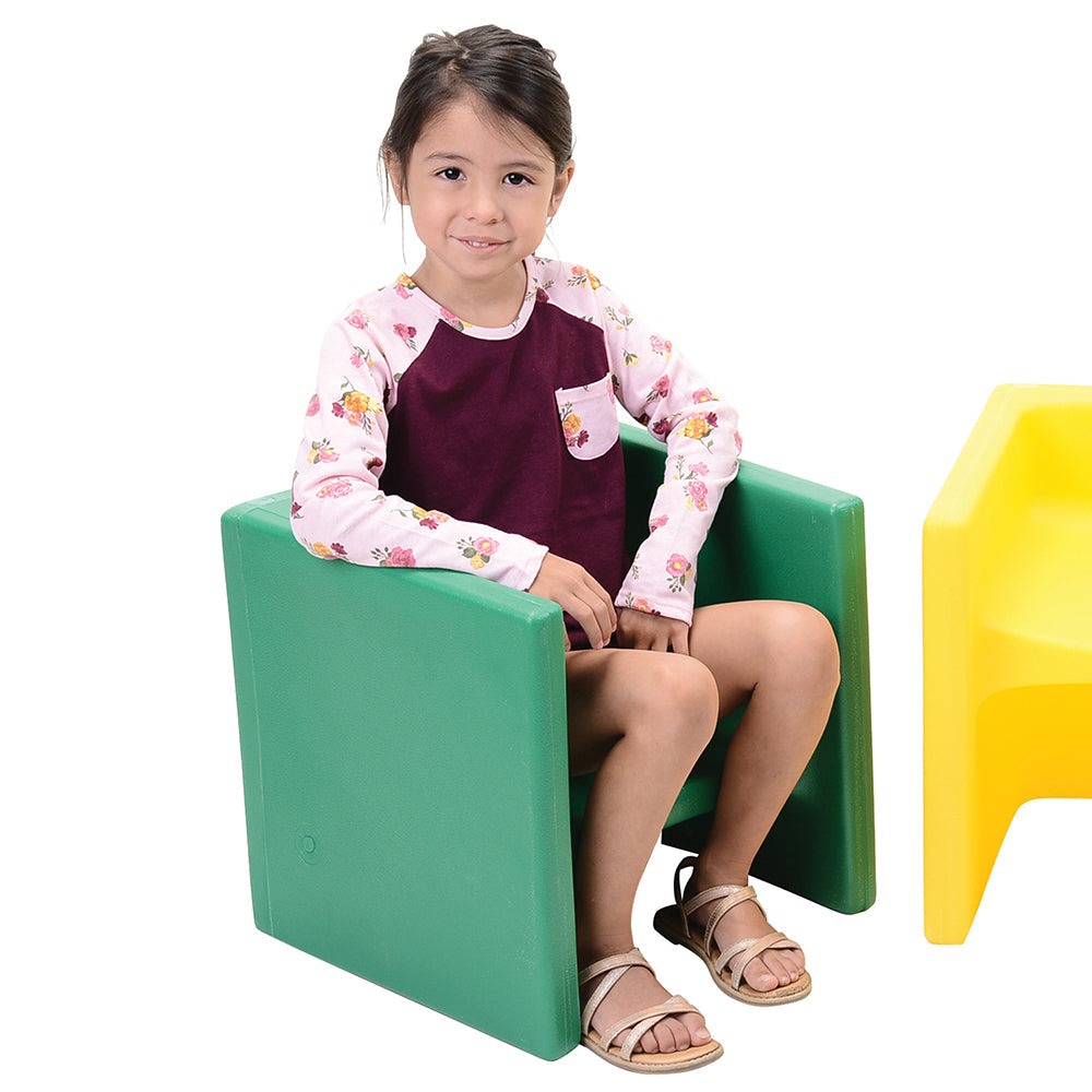 Green Cube Chair for Kids