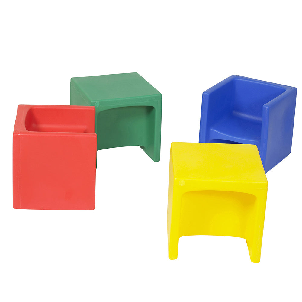 3-in-1 Cube Chairs 4-pc Set in Classic Colors