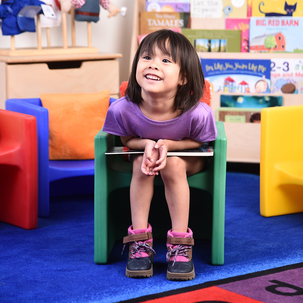 Green Cube Chair for Reading Corner