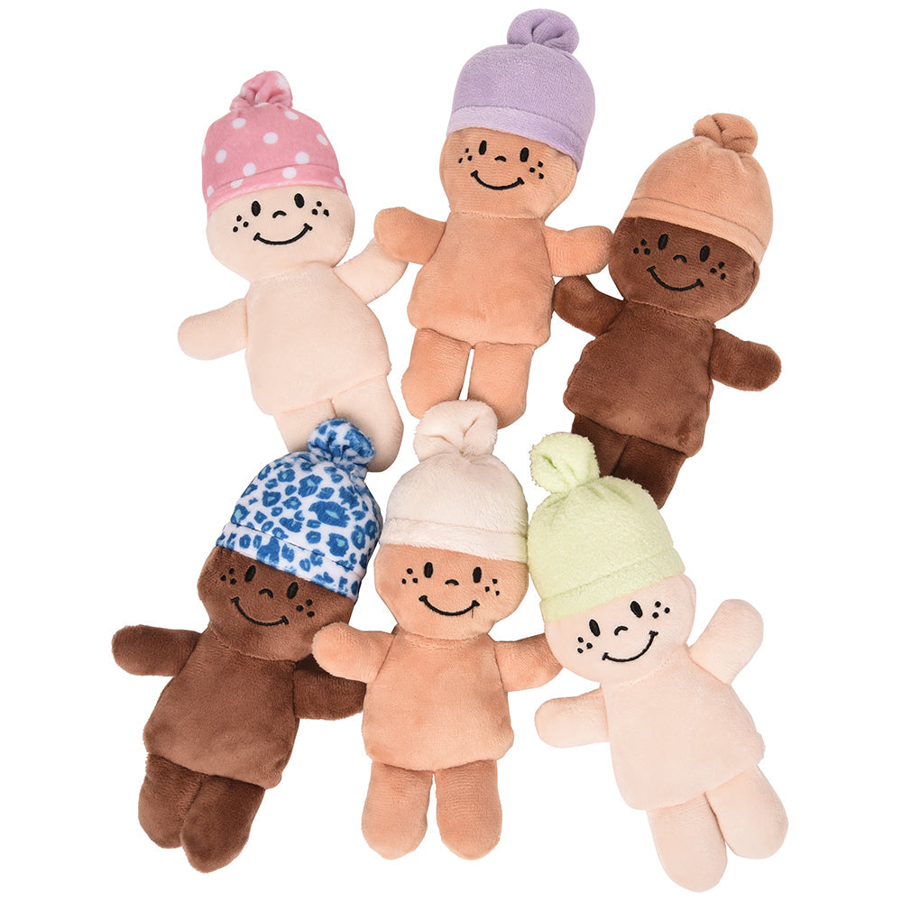 Set of 6 Culturally Diverse Babies with Removable Clothes