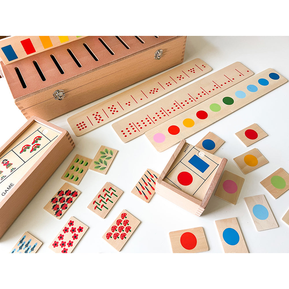 Wooden Sorting Box Combo for Color & Counting | 73-Piece Math and Color Recognition Set