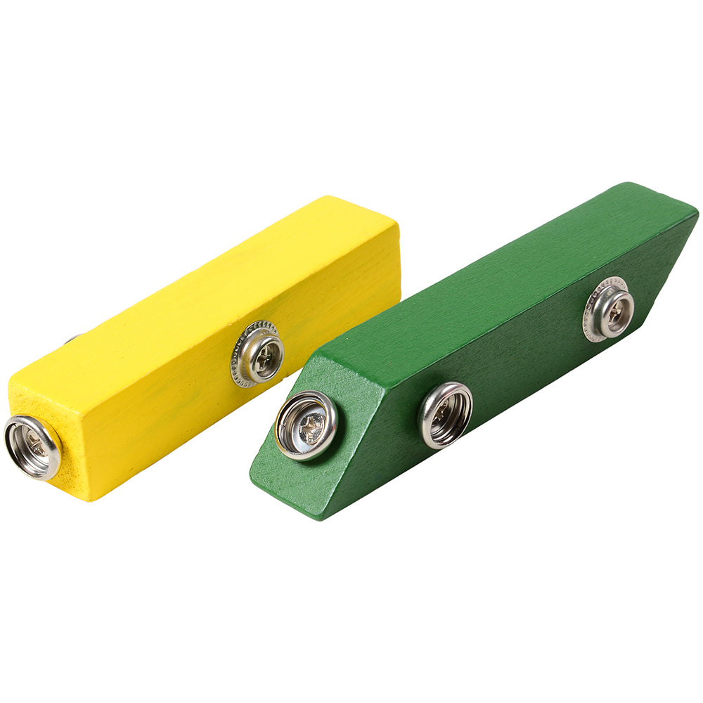 Yellow & Green Wooden Blocks with Metal Connectors