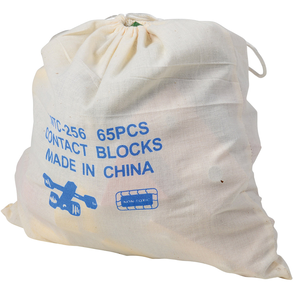 65-Piece Connectable Blocks Set Stored In Canvas Bag