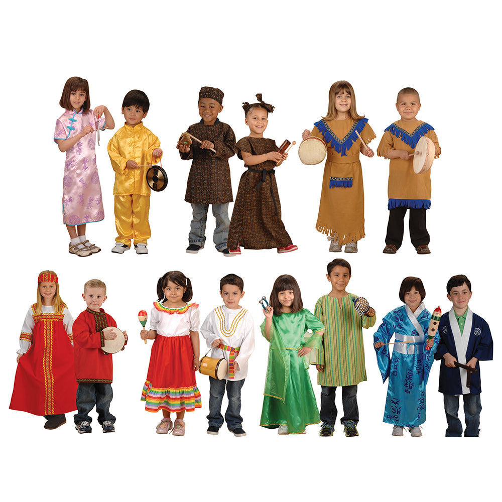 World Cultures Ceremonial Dress-Up Set | 14 Global Outfits for Children