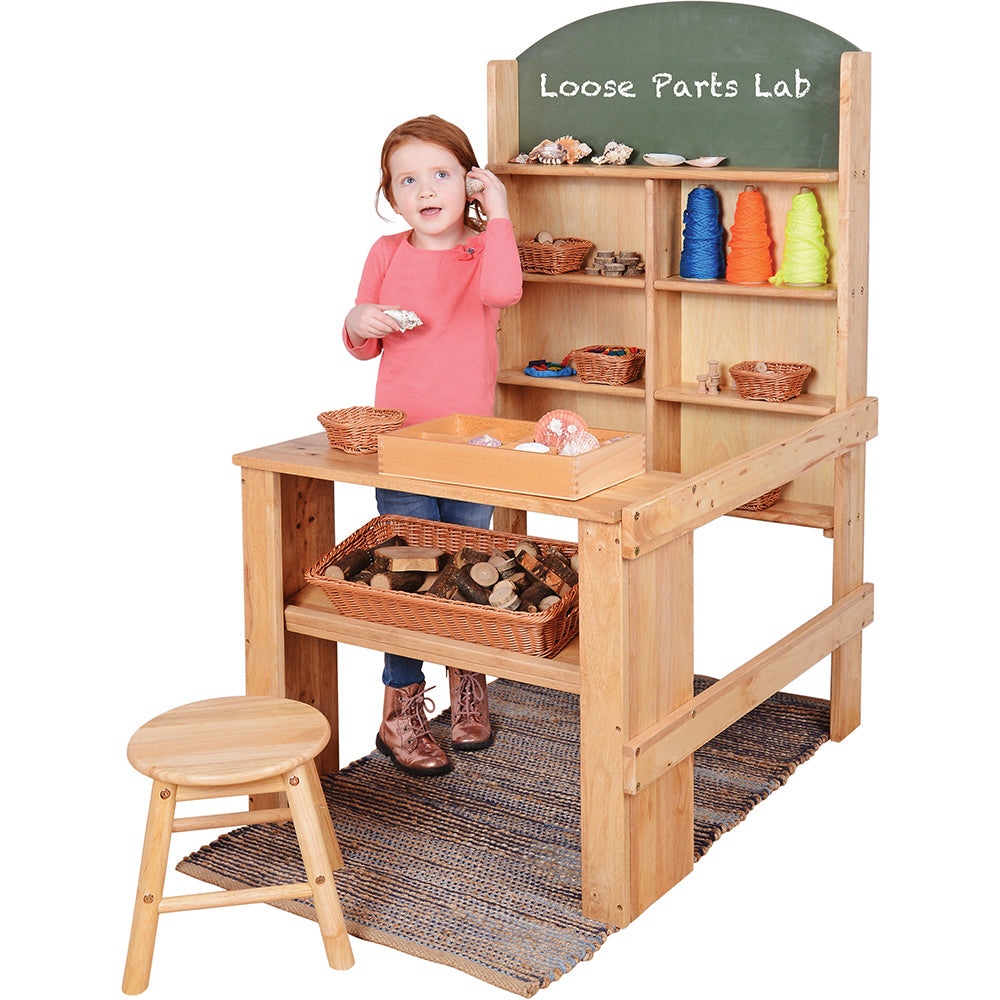 Solid Wood Easy-Shop Market Stall with Chalkboard Marquee