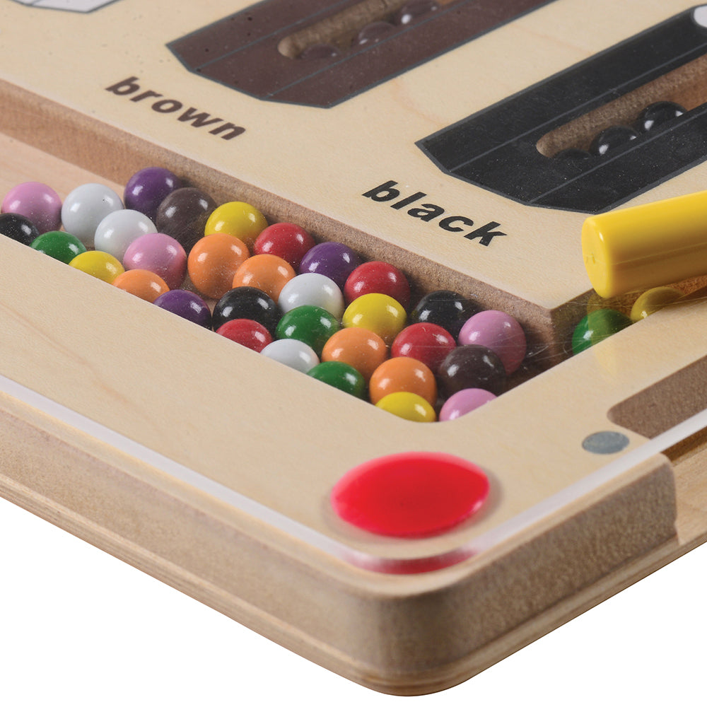Close-up of Acrylic Covering of Magnetic Color Matching Game