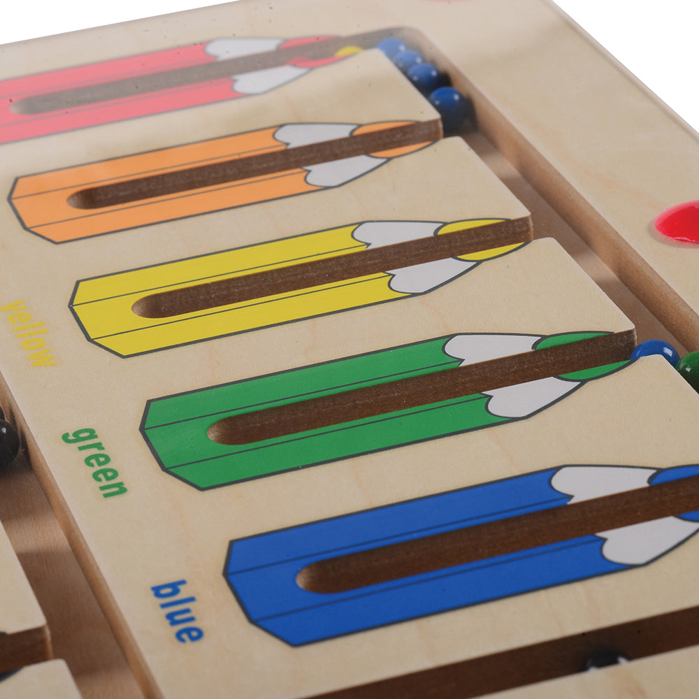 Close-up of Magnetic Color Matching Game Board