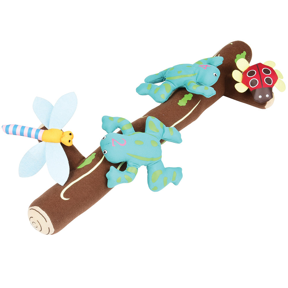 Two Counting Frogs & Bugs Added to A Plush Log