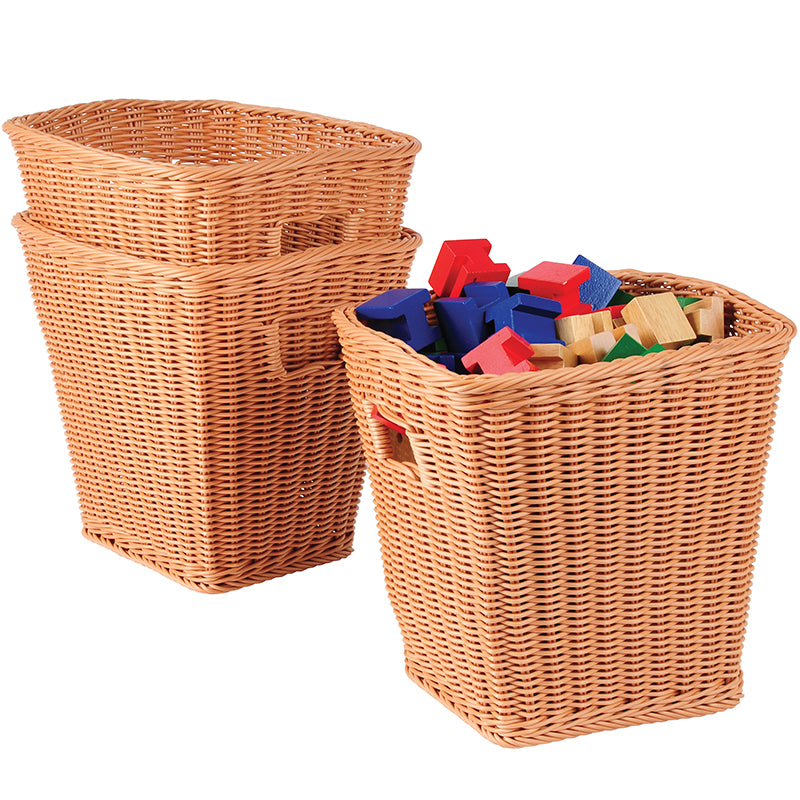 Tall Rectangle Plastic Baskets / 3-pc