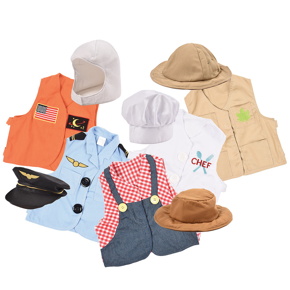 Toddler Dress-Up Vests & Hats Collection: Role-Play Set of 5