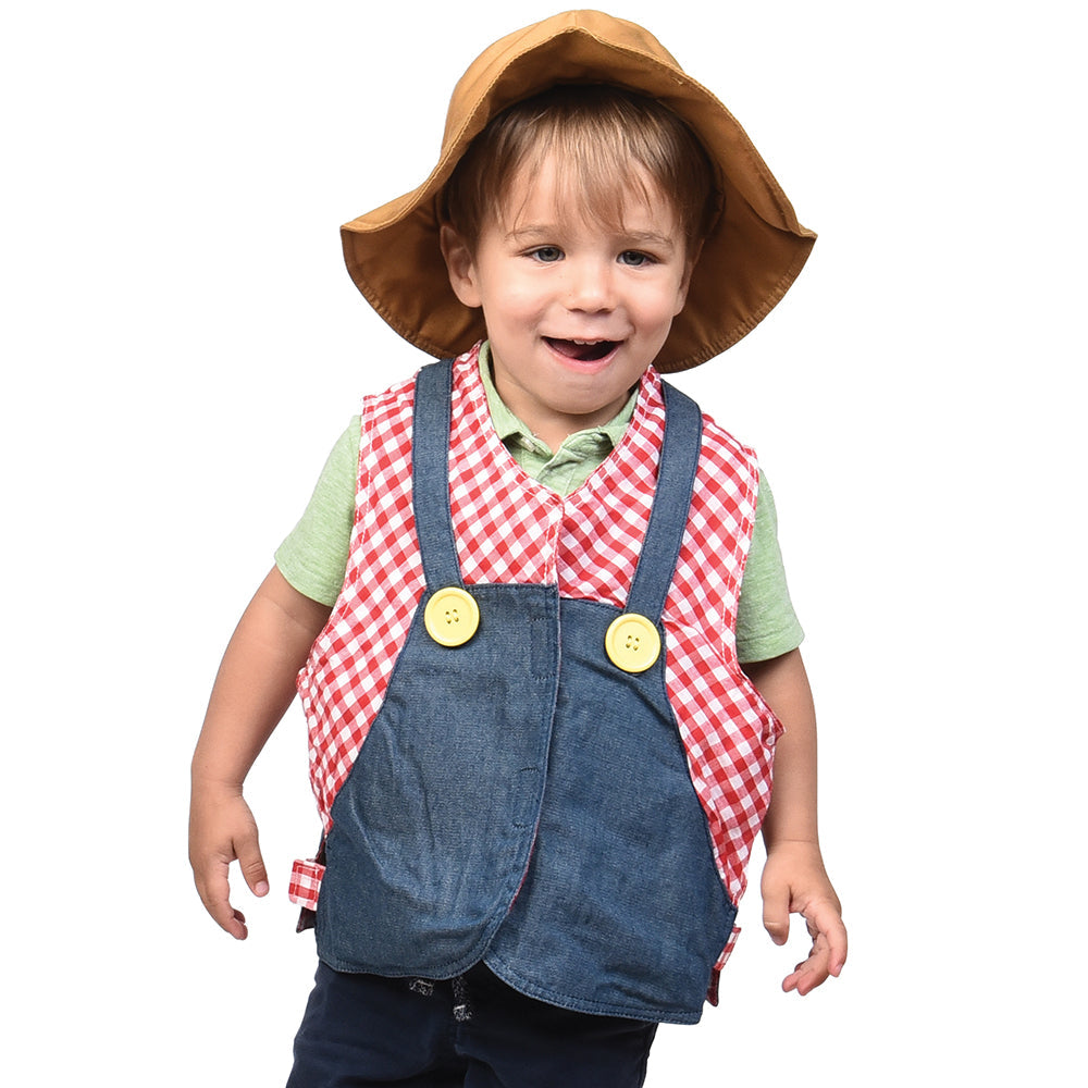 Toddler Farmer Role-Play Vest with hat