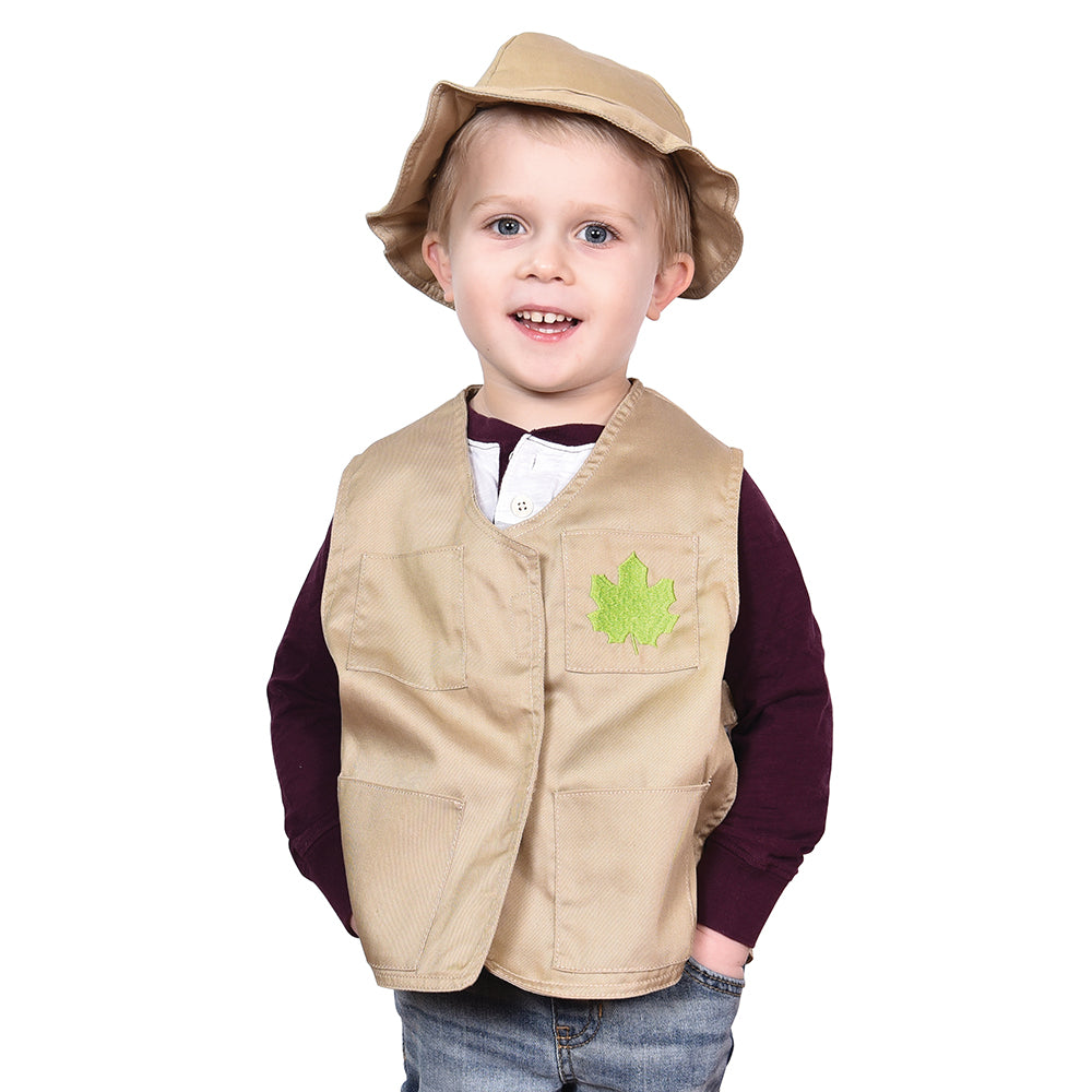 Kid Modeling Toddler Dress-Up Nature Explorer Vest & Hat