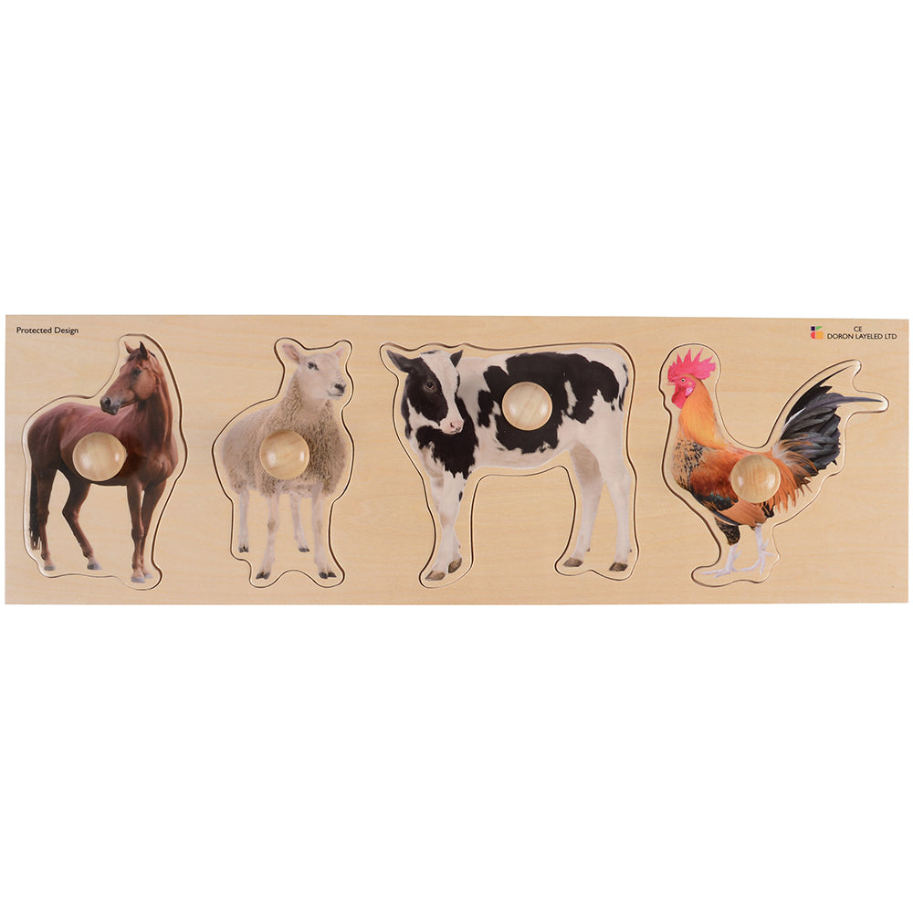 Extra Wide Knobbed Puzzle - Farm Animals