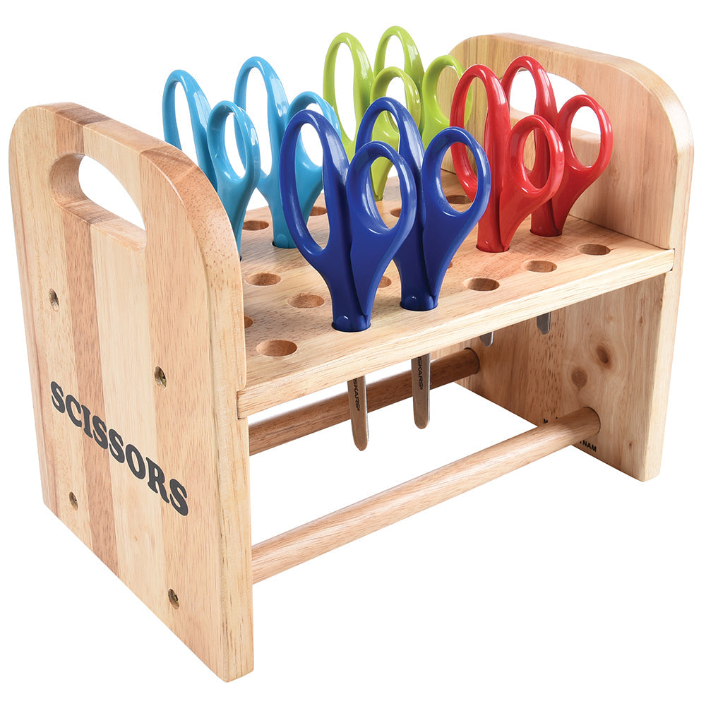 Natural Wood Scissors Holder