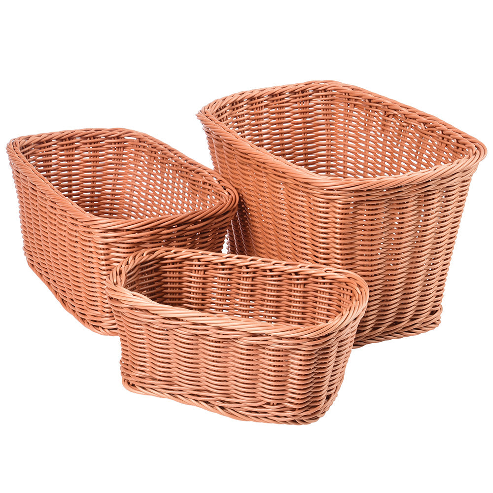 Multi-Sized Rectangle Plastic Woven Baskets