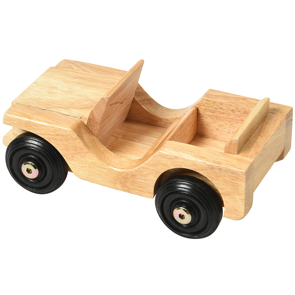 Side View of Hardwood Jeep Toy | Pretend Play Vehicle