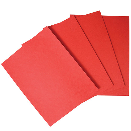 A stack of red construction paper sheets.