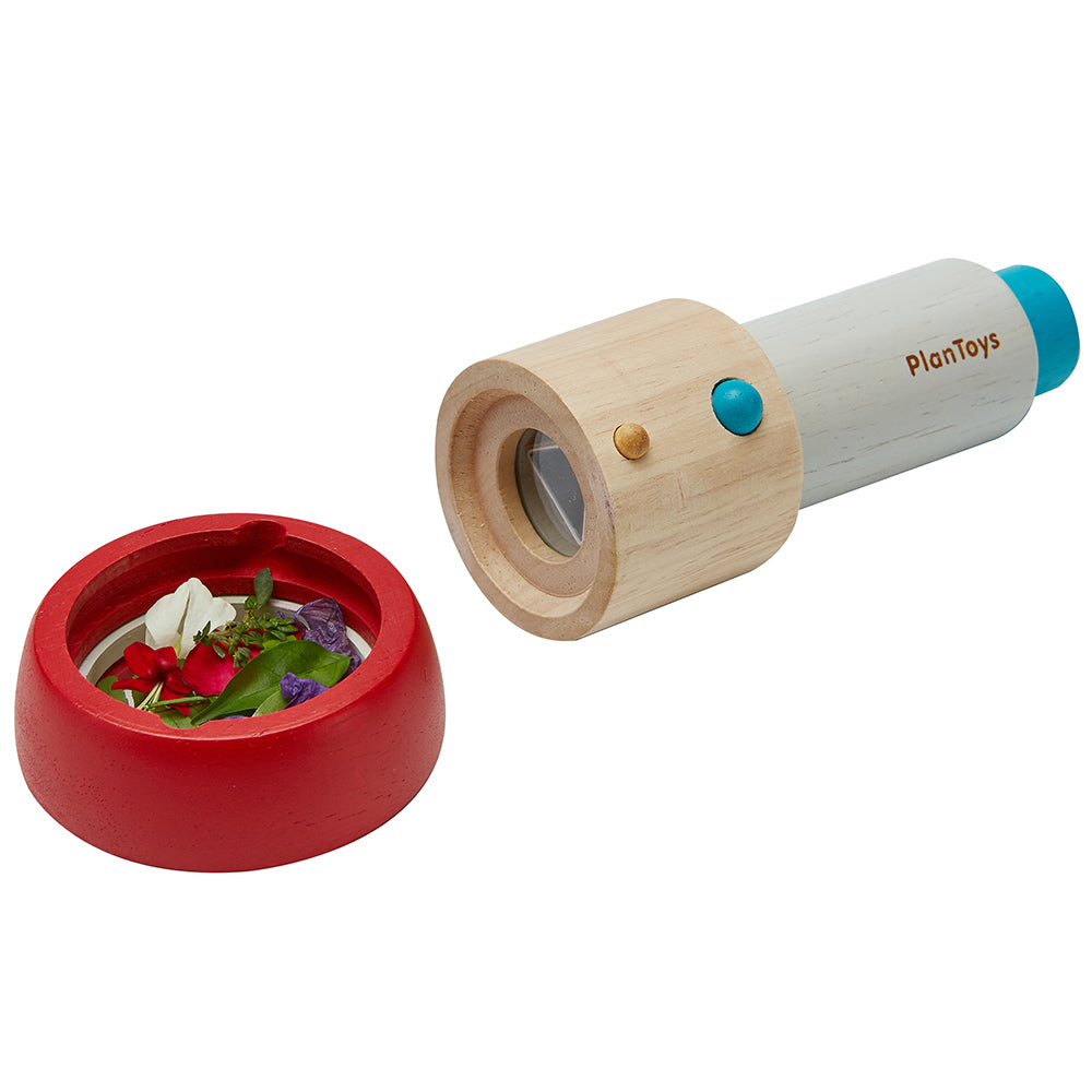 Wooden Kaleidoscope with Kids Favorite Objects Inside