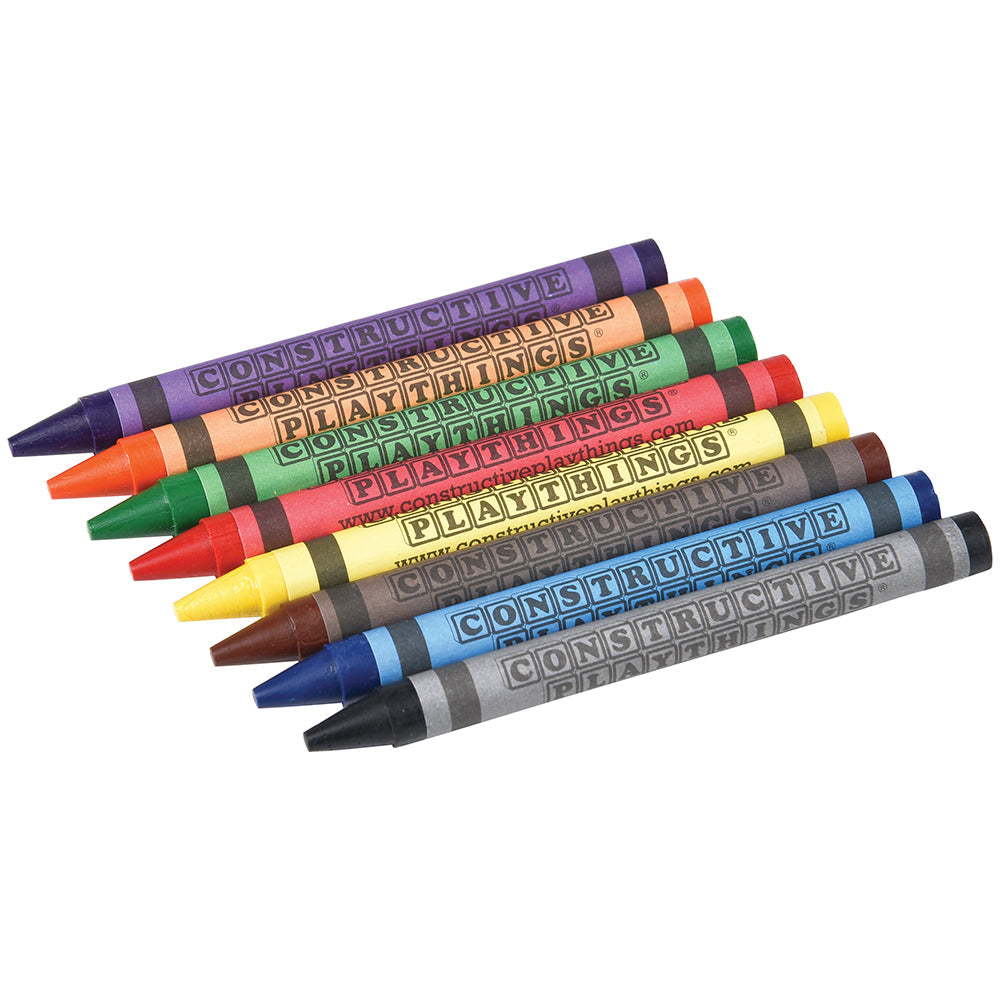 8 Colors of Standard Sized Crayons on a white background