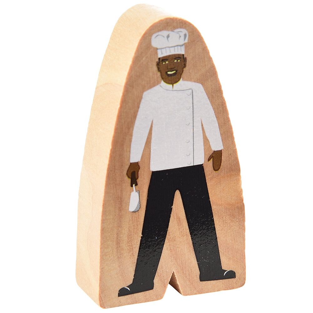 Multicultural Wooden Chef Figure