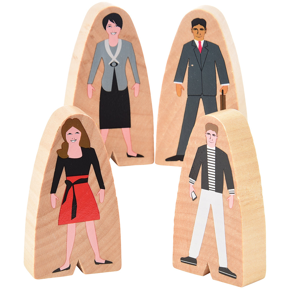 Multicultural Wooden Business Figures