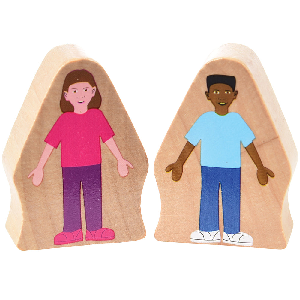 Multicultural Wooden Children Figures