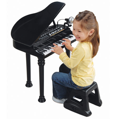 37-Key Kids' Electronic Grand Piano with Microphone & Stool