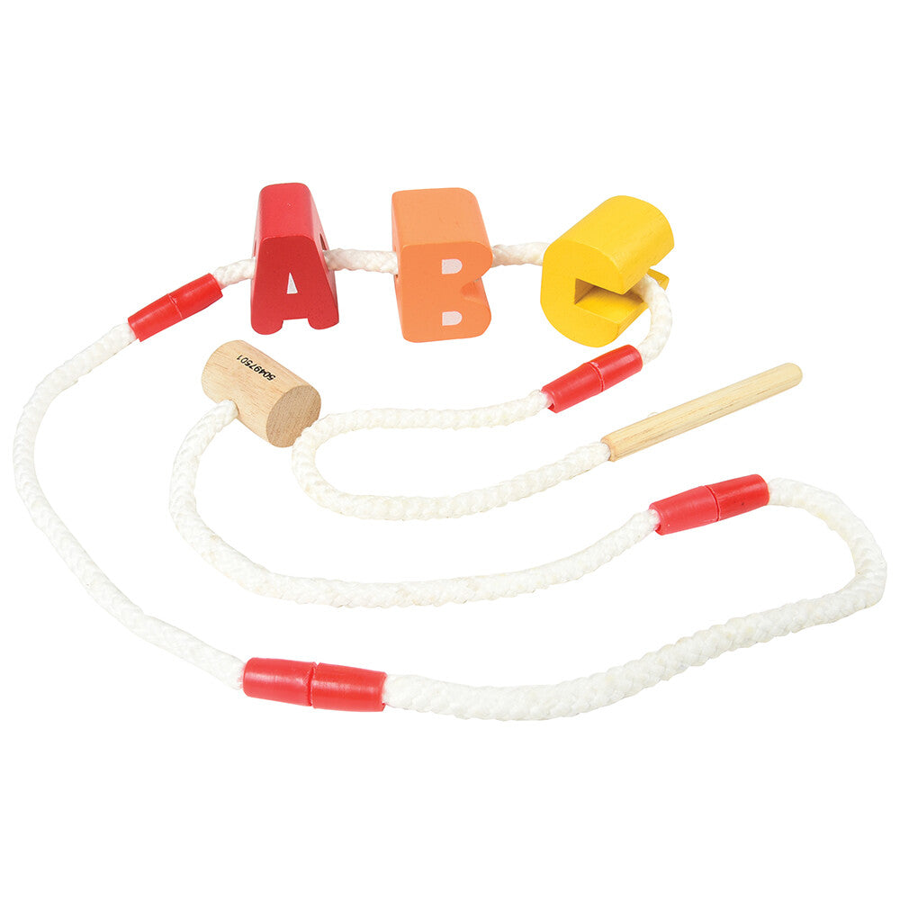 A B C Letters Strung Together on Cord