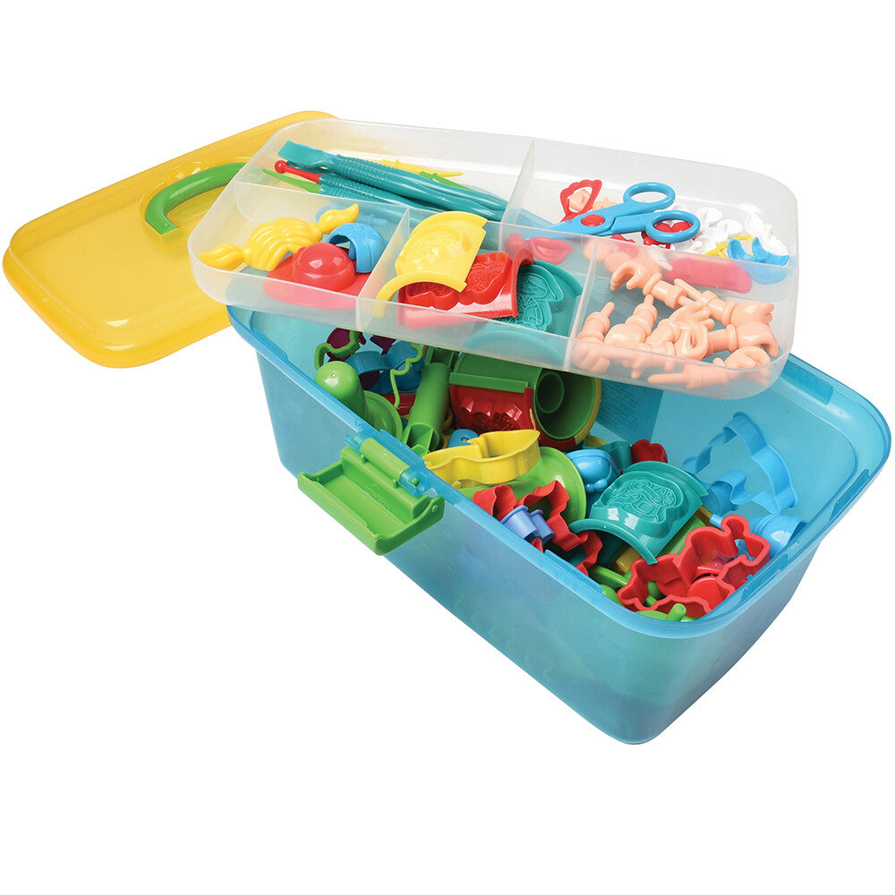 Modeling Dough Tool Case with Rollers, Stampers & Cutters – Pretend Play Craft Set for Kids