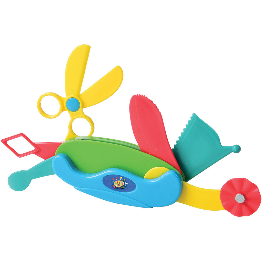 Modeling Dough Tool Case with Rollers, Stampers & Cutters – Pretend Play Craft Set for Kids