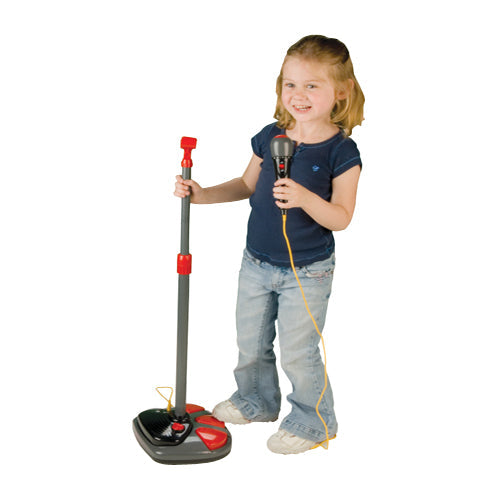 Kid Pretending with Stage Microphone