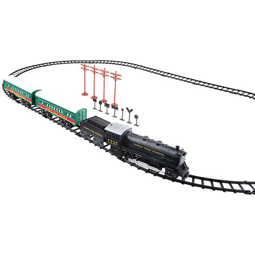 STEM Train Set 29 pc – Buildable Electric Track Set with Magnetic Cars, 35-Piece North Pole Express