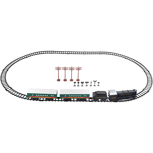 STEM Train Set 29 pc – Buildable Electric Track Set with Magnetic Cars, 35-Piece North Pole Express