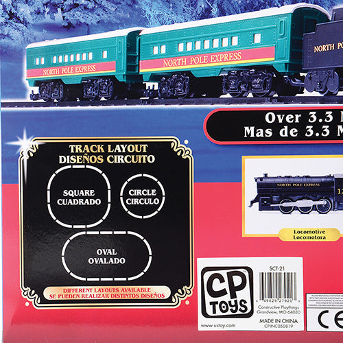 STEM Train Set 29 pc – Buildable Electric Track Set with Magnetic Cars, 35-Piece North Pole Express