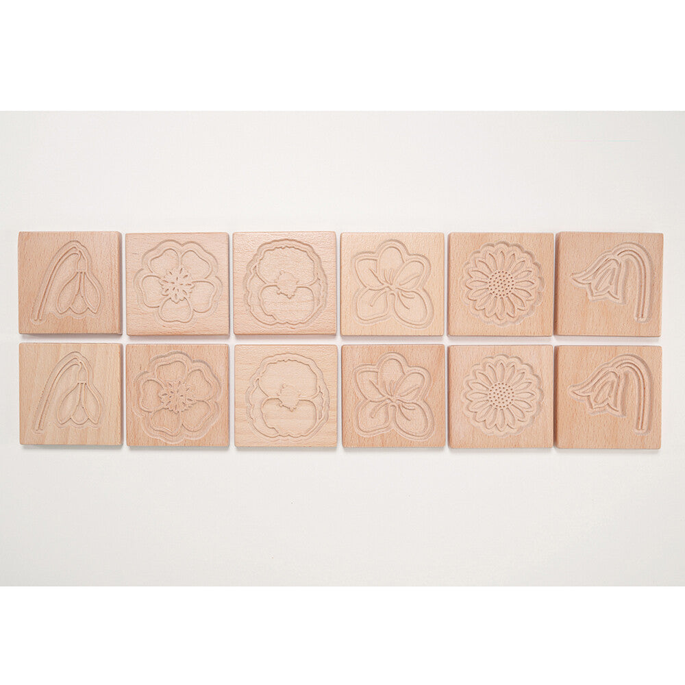 12 Piece Set of Flower Tiles