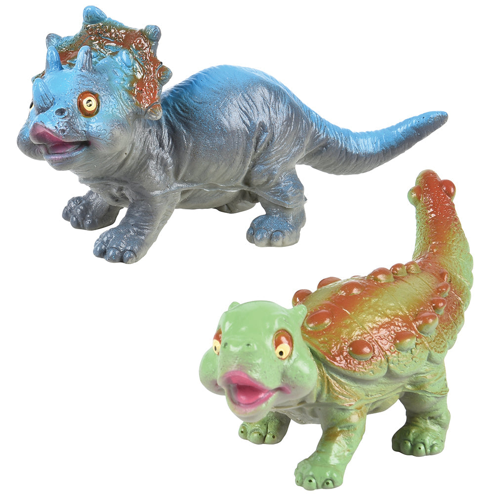 Two Soft Squeezable Dinosaur Toys