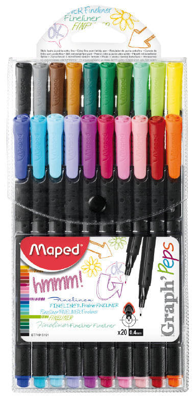 Graph Peps Felt Tipped Fine Liner Pens 20 ct. Packs