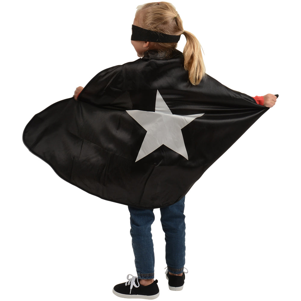 Kid Modeling Adjustable Black Hero Cape & Mask Set