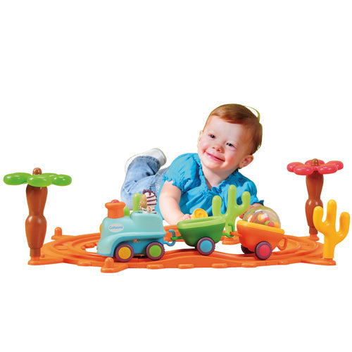 Musical Train Toy with Interchangeable Characters, Tunes, and Speeds | Track or Free-Wheel Play