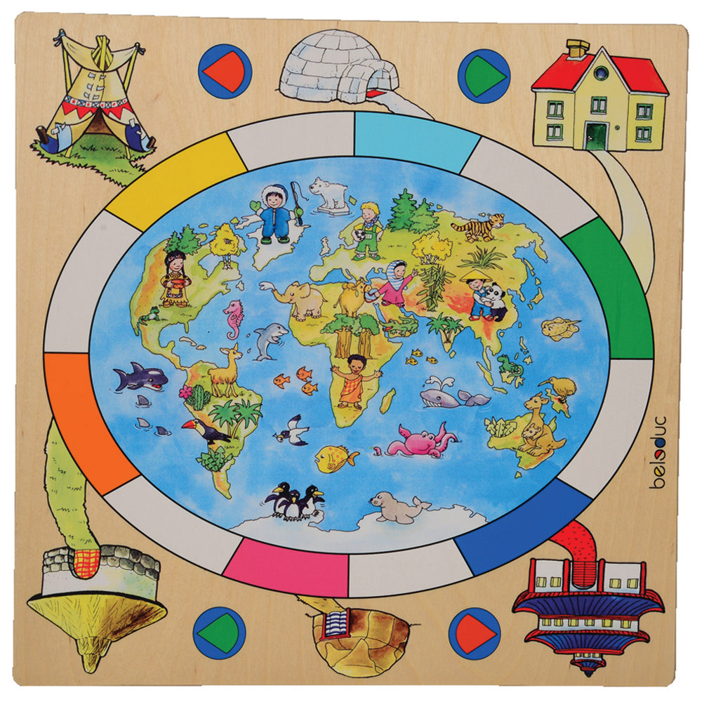 Colorful Wooden Game Board for Children of The World Board Game