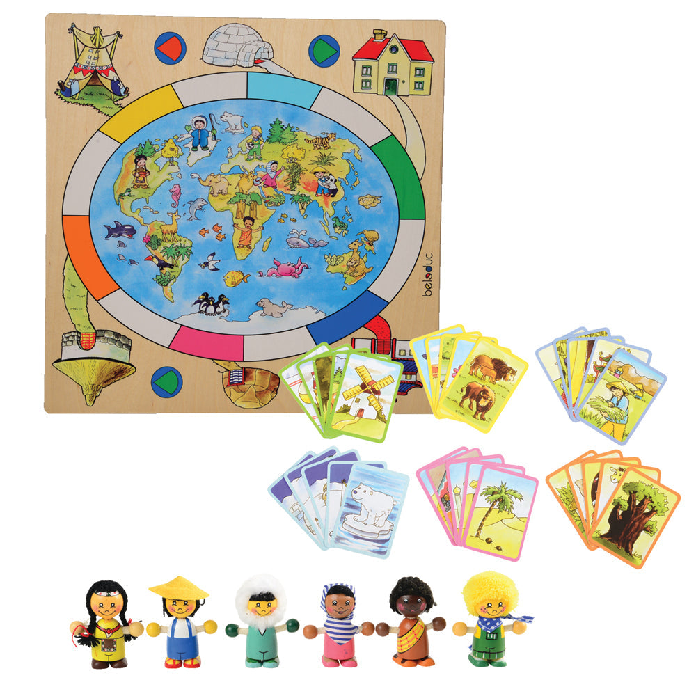 Children of The World Board Game | Explore Global Cultures with 6 Wooden Dolls
