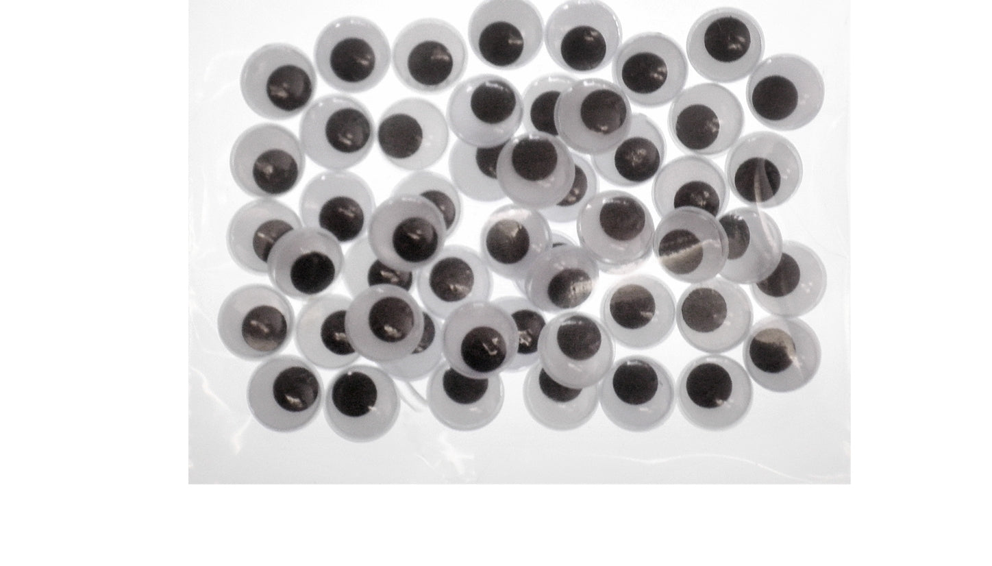 Black Round 15mm Wiggle Eyes