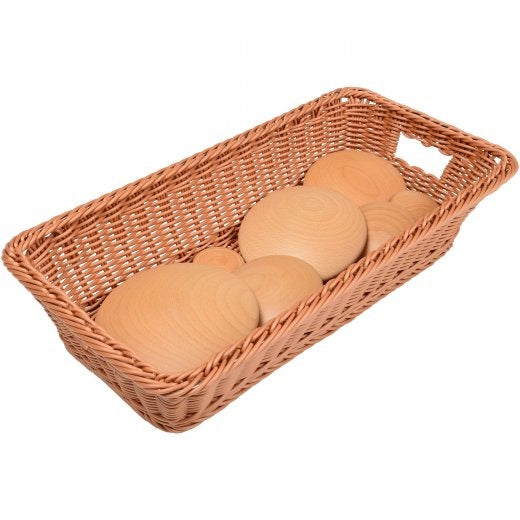 Natural Wooden Buttons w/Basket