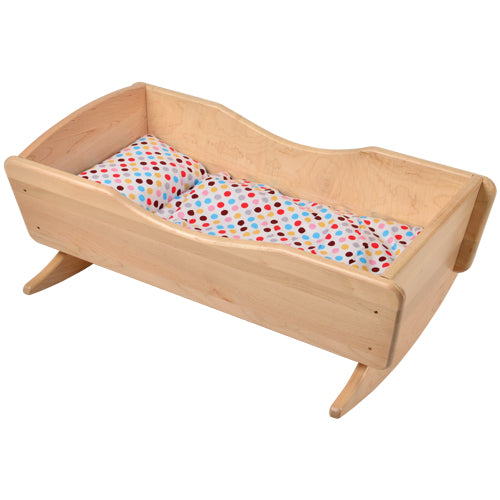 Wooden Doll Cradle Made of Solid Maple