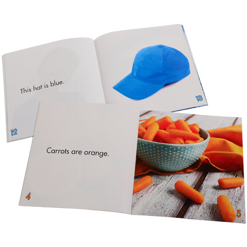 Inside peek of books about colors
