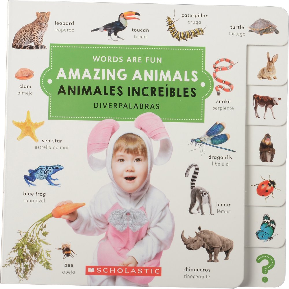 English/Spanish Vocabulary Board Book - Amazing Animals