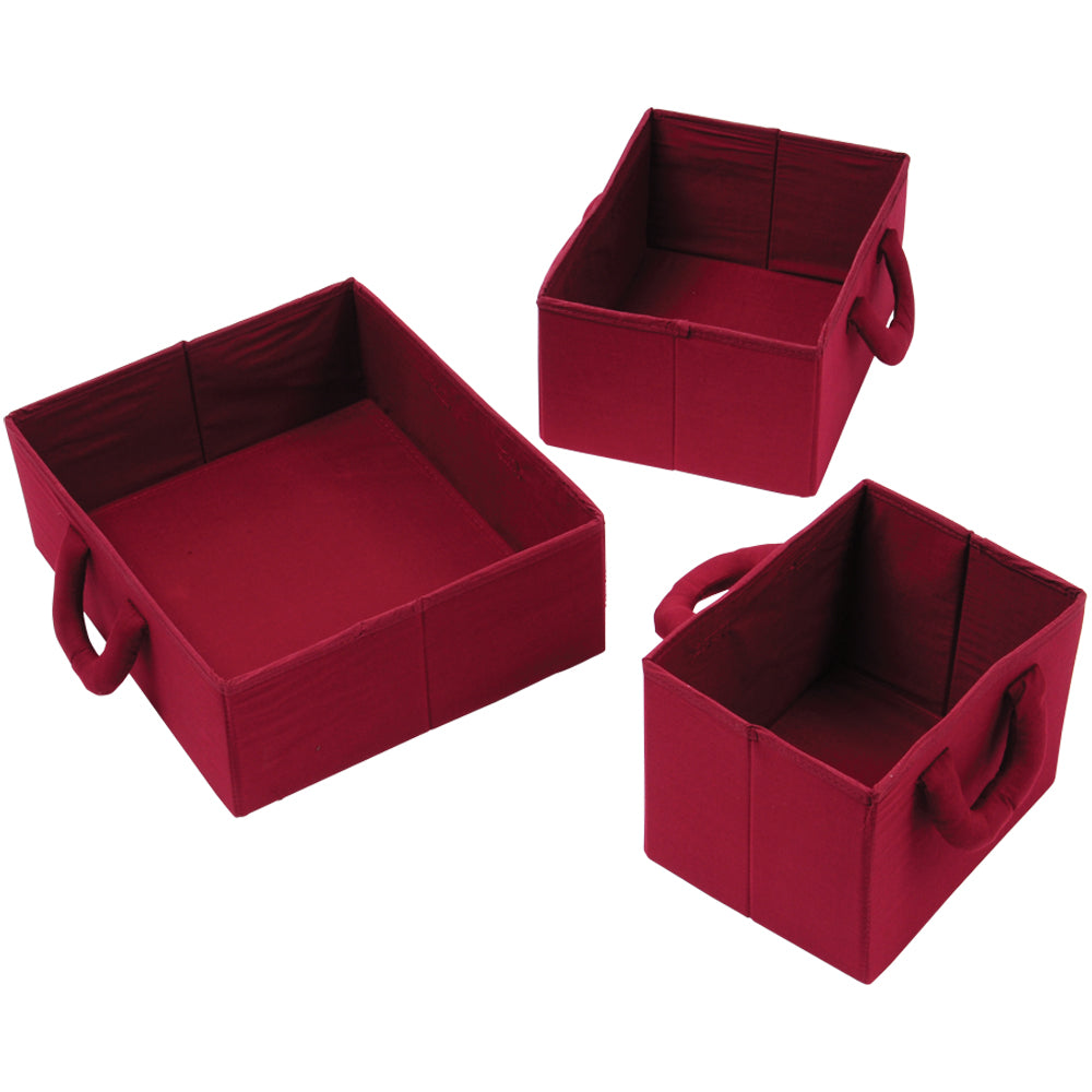 Maroon Storage Bins - Set of 3